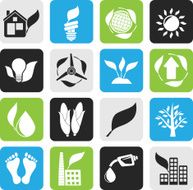 Silhouette environment and nature icons