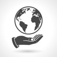 Hand Holding Earth Globe Symbol N2