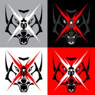 Tribal Wolf Emblem Tatoo for Big Motorcycle Biker