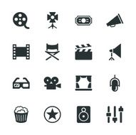 Film industry Silhouette icons N3