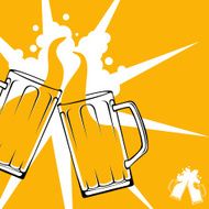 Beer toast flat design vector