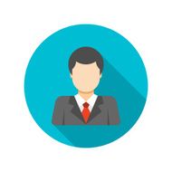 Flat Busness Man User Profile Avatar in Suit N2