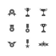 Set of Trophy Prize and Award Icons