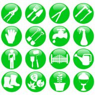 Silhouette vector Icons related to Gardening Tools equipments