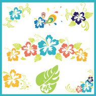 design with flowers of hibiscus