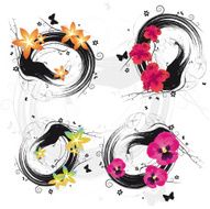 Grunge Flower Swirl