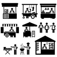 Business Stall Store Booth Market Pictogram