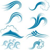 Set of wave symbols eps10