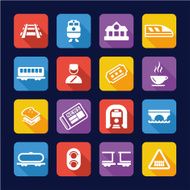 Railroad Icons Flat Design N2