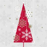 Vintage Sparkly Christmas Tree &amp; Snowflake Print