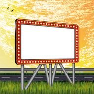 blank billboard and lonely road-daytime