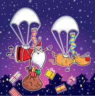 Santa &amp; Rudolph sky dive
