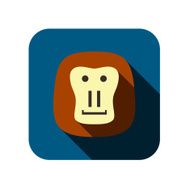 baboon flat icon design Animal icons series N2