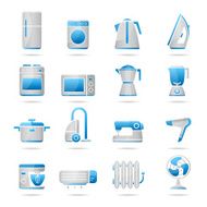 Household appliances - blue-gray icons N2