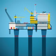Vector concept of oil and gas offshore industry N2