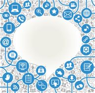 vector background speech bubble shape and network icons N4