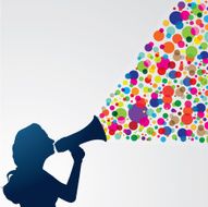 Woman with megaphone N3