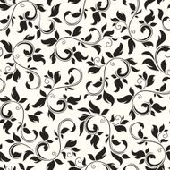 Seamless black and white floral pattern Vector illustration N3