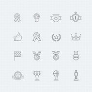 Trophy and prize vector thin line symbol icon