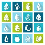 Set of water drops icons