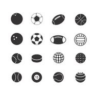 Sport ball silhouettes collection