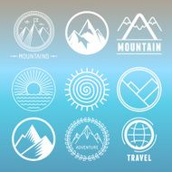Vector mountain logos and emblems