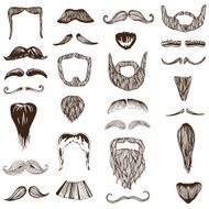 Set of hand drawn Moustache Mustache