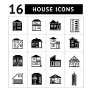 Set of house icons Real estate and building collection N3