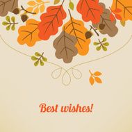 Greeting card with autumn leaves