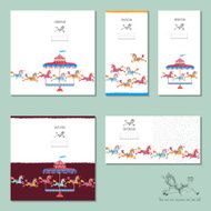 Invitation cards with vintage carousel horse Birthday anniversary party N2