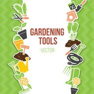 Spring Gardening Tools Set Vector Illustration N4