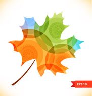 Vector multicolor maple leaf Autumn symbol
