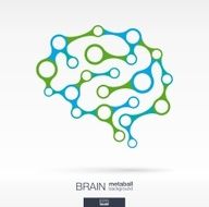 Brain meatball vector abstract background with lines integrated circles illustration N2
