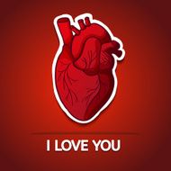 Drawing the human heart with words &quot;I love you&quot; N2