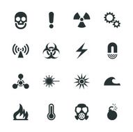 Hazard Sign Silhouette Icons N2