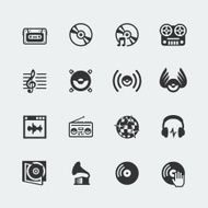 Music related vector icons set