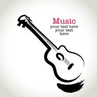 Grunge drawing guitar with brushwork N2