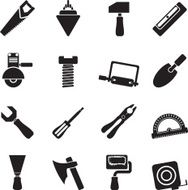 Silhouette Building and Construction Tools icons N4