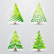 Christmas trees Set of vector symbols (icons signs) N2