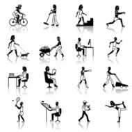 Physical Activities Icons Black N2