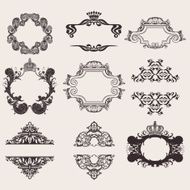 Set Of Nine Ornate Banner Quad