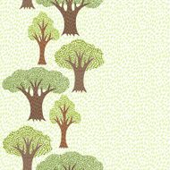 Seamless abstract textile pattern with various trees N4