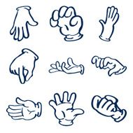 Cartoon gloved hands Vector clip art