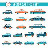 Seventeen cars icon set Transportation N2