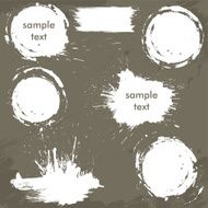 Set of white blots and ink splashes Abstract elements