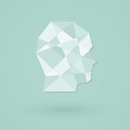 Male head icon Low poly style N2