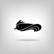 The black stylized cocks on a white background N7