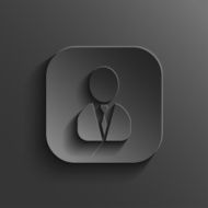 User icon - vector black app button