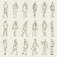 Vector set of hand drawn human sketches