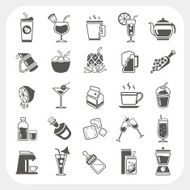 Beverage icons set N2